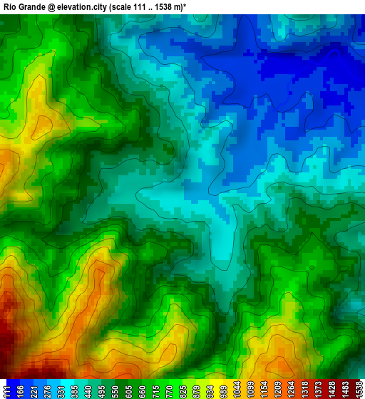 Río Grande elevation map