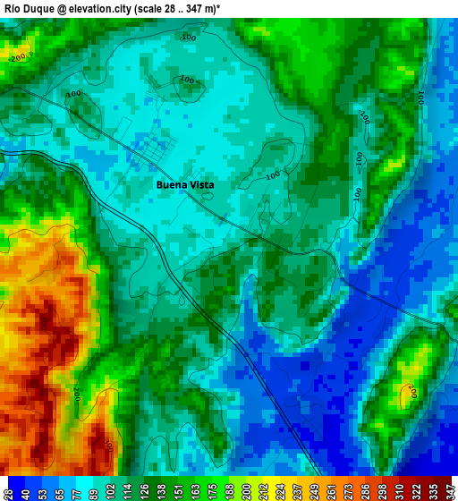 Río Duque elevation map