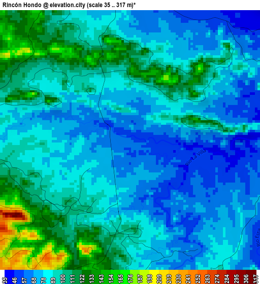 Rincón Hondo elevation map