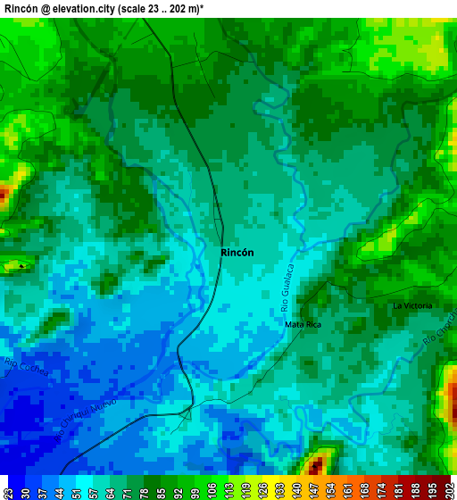 Rincón elevation map