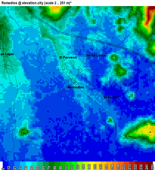 Remedios elevation map