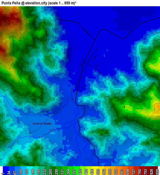 Punta Peña elevation map