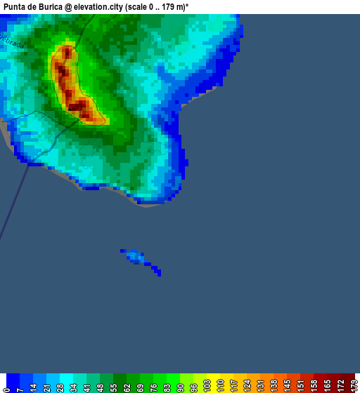 Punta de Burica elevation map