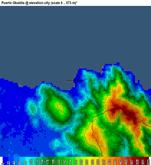 Puerto Obaldía elevation map