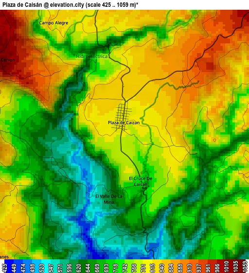 Plaza de Caisán elevation map