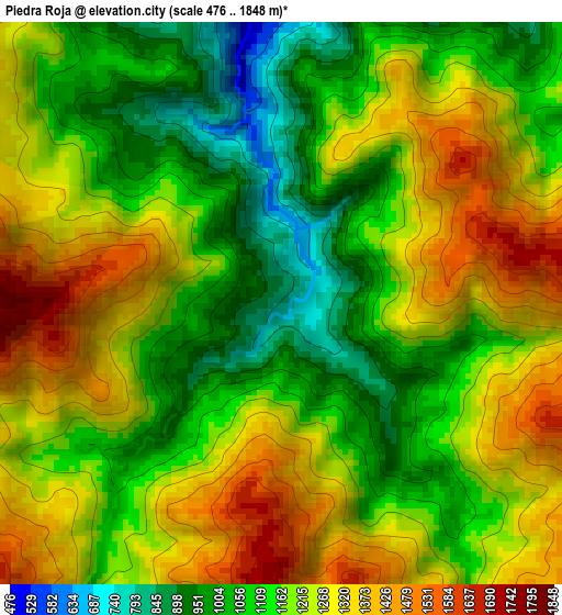 Piedra Roja elevation map