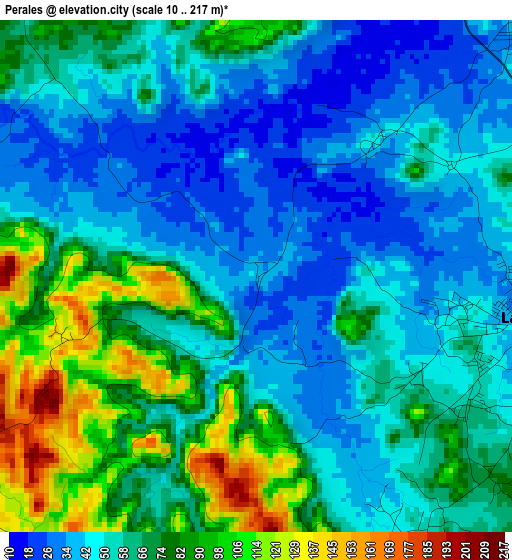 Perales elevation map