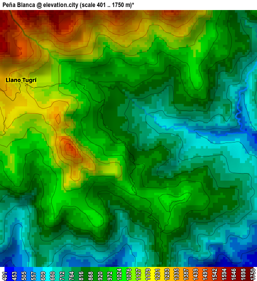 Peña Blanca elevation map