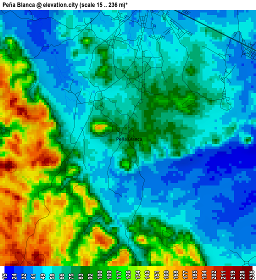 Peña Blanca elevation map