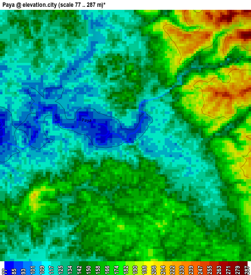 Paya elevation map