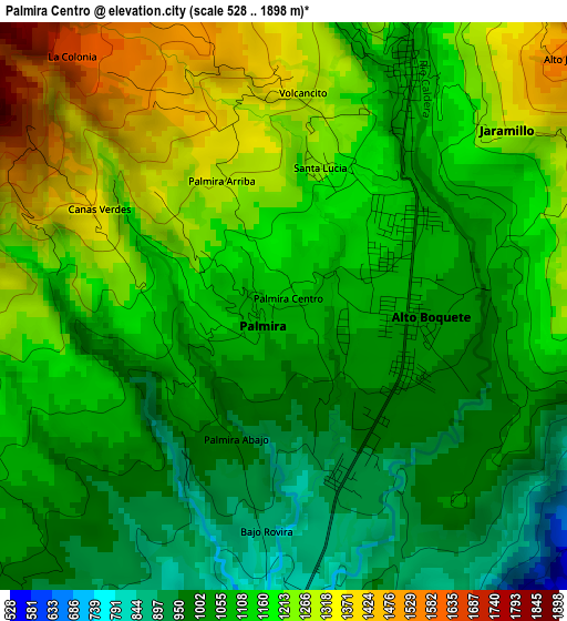 Palmira Centro elevation map