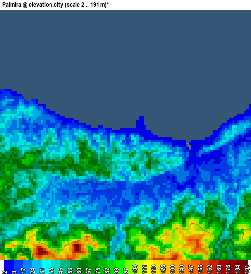 Palmira elevation map
