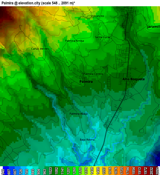 Palmira elevation map