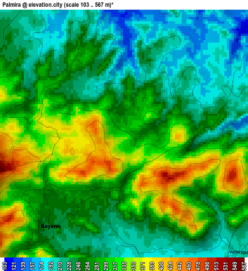Palmira elevation map