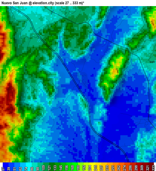 Nuevo San Juan elevation map