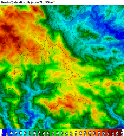 Nuario elevation map
