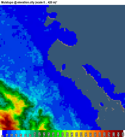 Mulatupo elevation map
