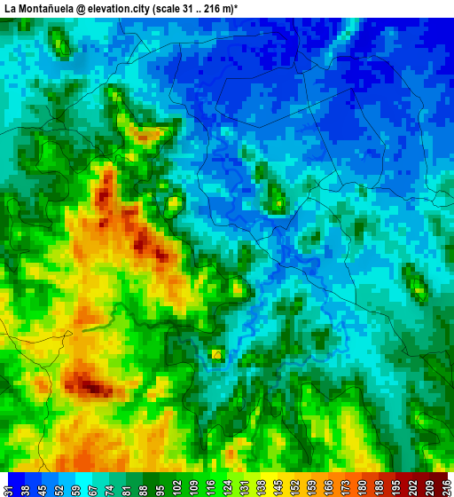 La Montañuela elevation map