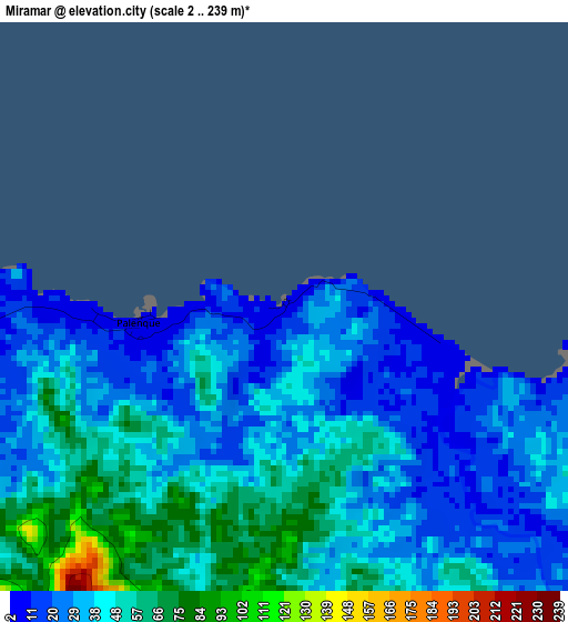 Miramar elevation map