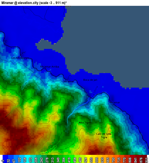 Miramar elevation map