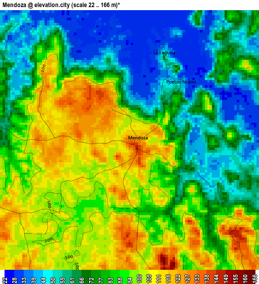 Mendoza elevation map