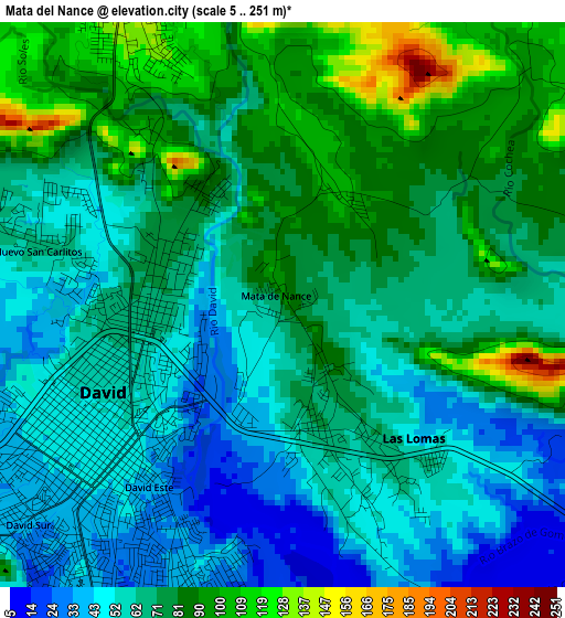 Mata del Nance elevation map