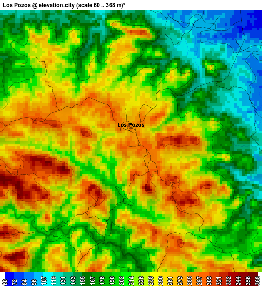 Los Pozos elevation map