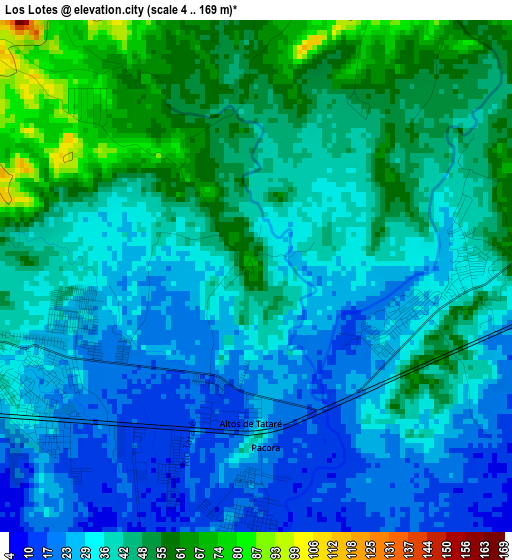 Los Lotes elevation map