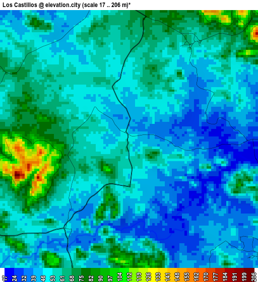 Los Castillos elevation map