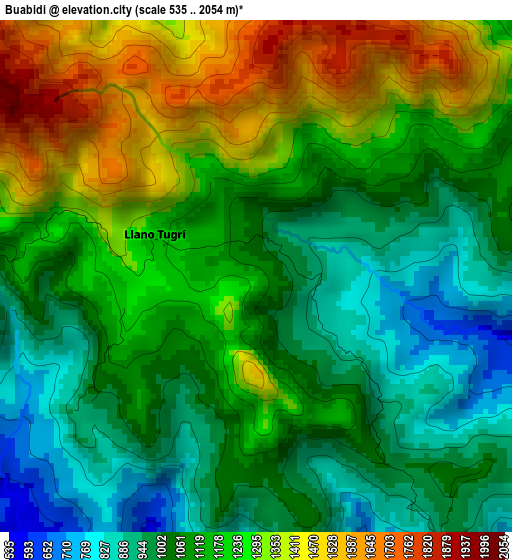 Buabidi elevation map