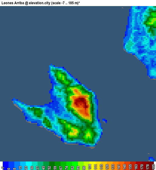 Leones Arriba elevation map
