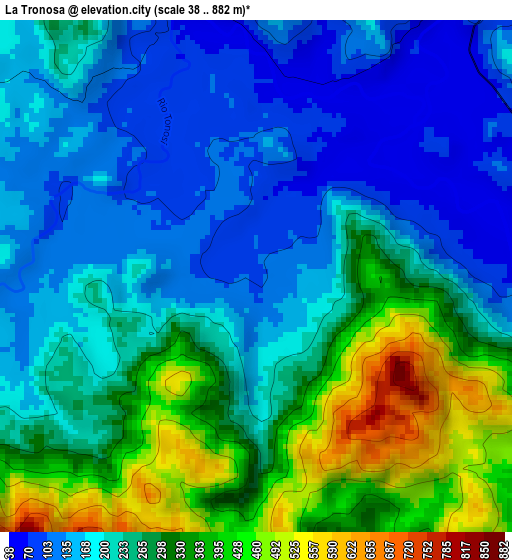 La Tronosa elevation map