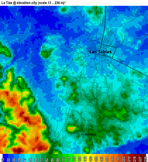 La Tiza elevation map