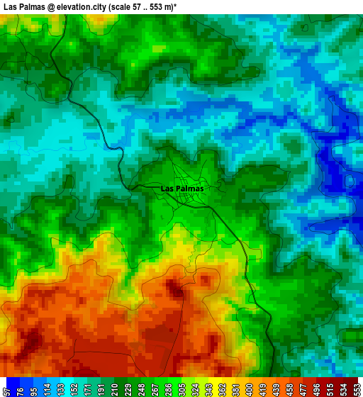 Las Palmas elevation map