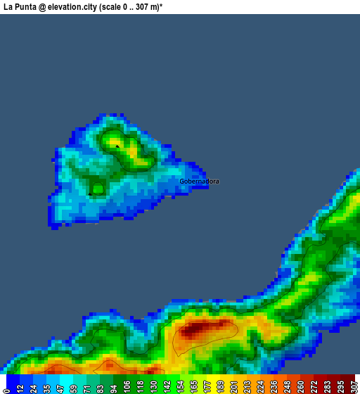 La Punta elevation map