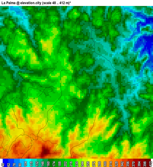 La Palma elevation map