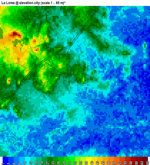 La Loma elevation map