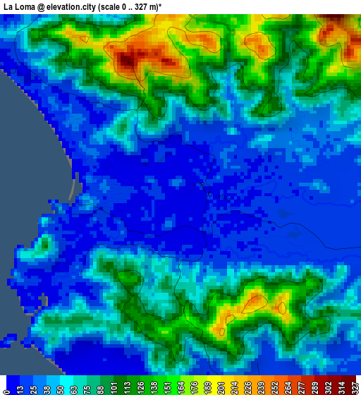 La Loma elevation map