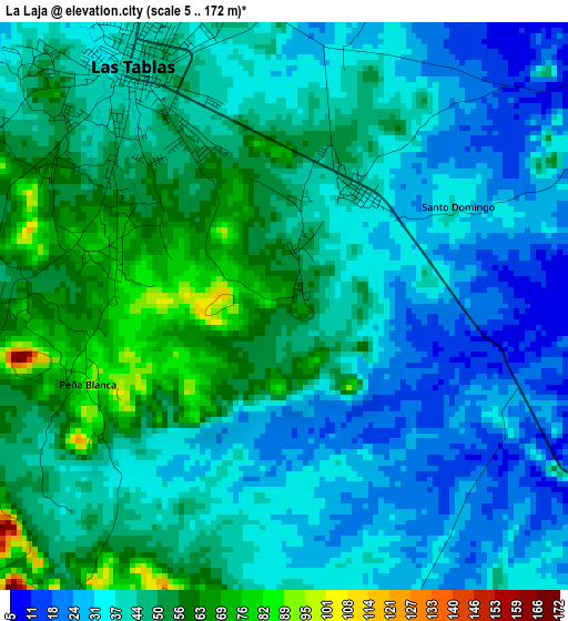 La Laja elevation map