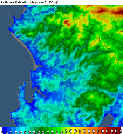 La Guinea elevation map