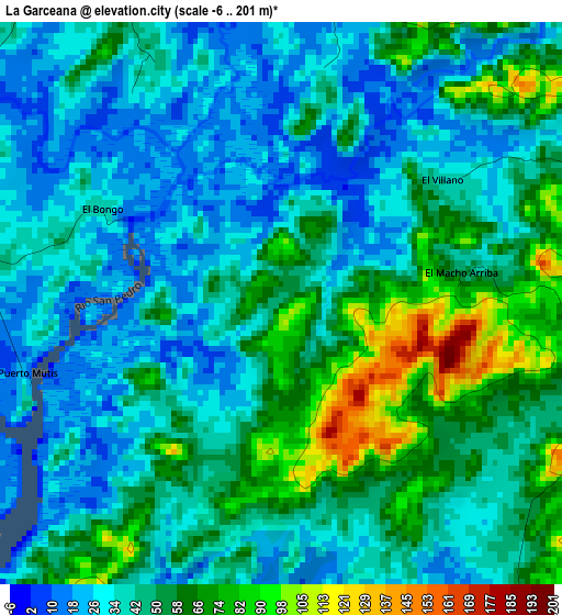 La Garceana elevation map