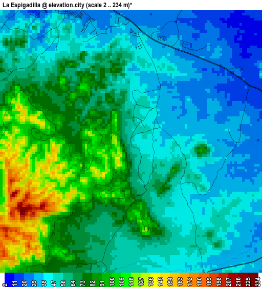 La Espigadilla elevation map