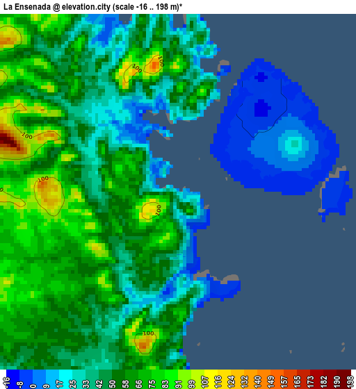 La Ensenada elevation map