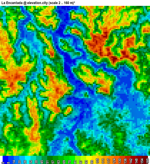 La Encantada elevation map