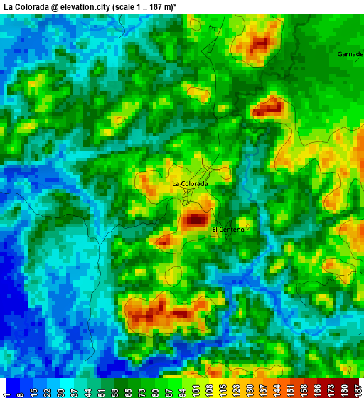 La Colorada elevation map