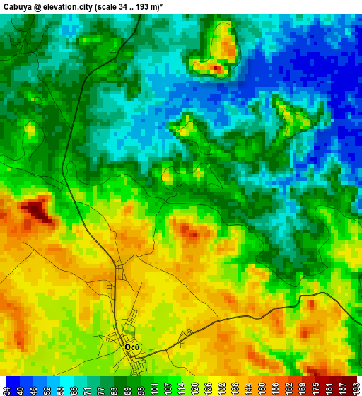 Cabuya elevation map