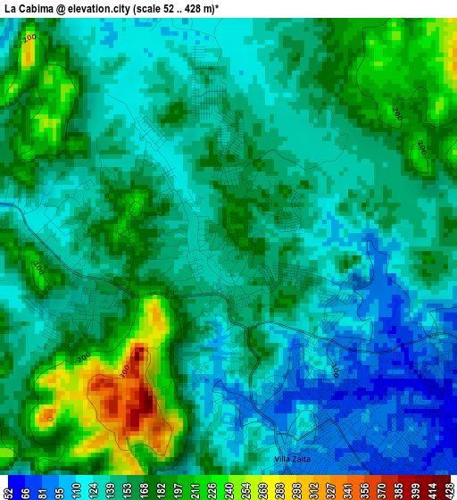 La Cabima elevation map