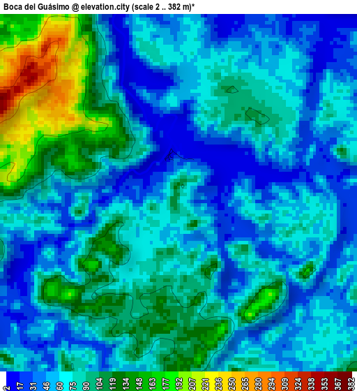 Boca del Guásimo elevation map