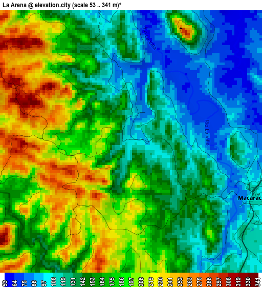 La Arena elevation map