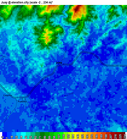 Juay elevation map
